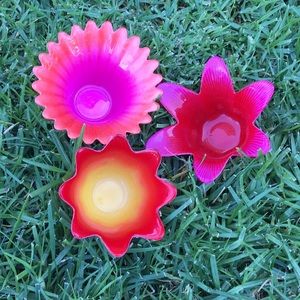 Flower glass candle holders